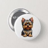 Yorkshire Terrier Button (Vorne & Hinten)