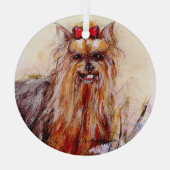 Yorkshire Terrier by Hevener Glass Ornament (Rückseite)