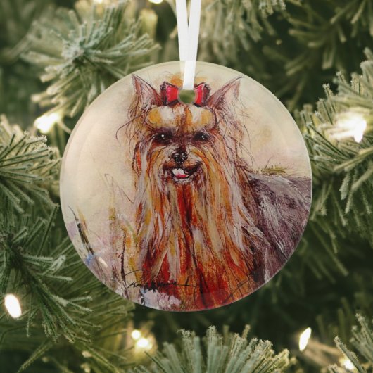 Yorkshire Terrier by Hevener Glass Ornament Aus Glas (InSitu)