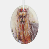 Yorkshire Terrier by Hevener Glass Ornament Aus Glas (Vorderseite links)