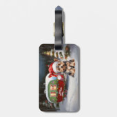 Yorkshire Terrier Caravan Christmas Adventure Gepäckanhänger (Rückseite vertikal)