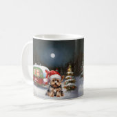 Yorkshire Terrier Caravan Christmas Adventure Kaffeetasse (Vorderseite Links)