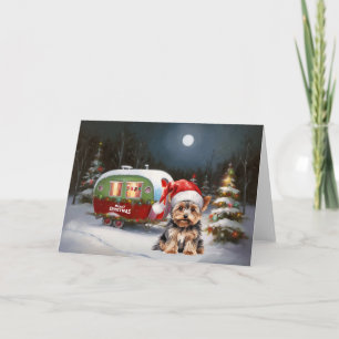 Yorkshire Terrier Caravan Christmas Adventure Karte