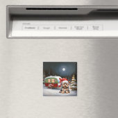 Yorkshire Terrier Caravan Christmas Adventure Magnet (In Situ (Geschirrspüler))