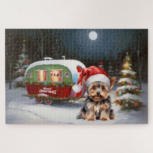 Yorkshire Terrier Caravan Christmas Adventure Puzzle (Horizontal)