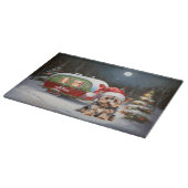 Yorkshire Terrier Caravan Christmas Adventure Schneidebrett (Ecke)