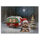 Yorkshire Terrier Caravan Christmas Adventure Schneidebrett (Vorderseite)