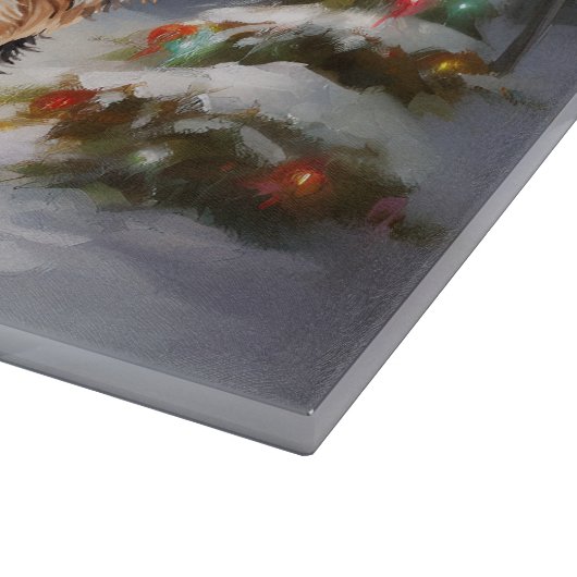 Yorkshire Terrier Caravan Christmas Adventure Schneidebrett (Ecke)