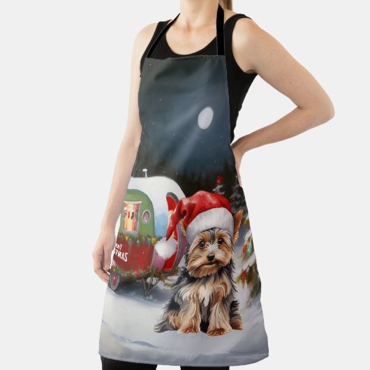 Yorkshire Terrier Caravan Christmas Adventure Schürze (InSitu)