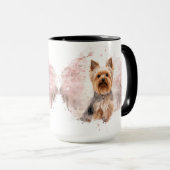Yorkshire Terrier Cherry Blossom Watercolor Gift Tasse (VorderseiteRechts)