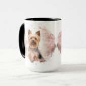 Yorkshire Terrier Cherry Blossom Watercolor Gift Tasse (Vorderseite Links)