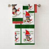Yorkshire Terrier Christmas Badhandtuch Set (Insitu)