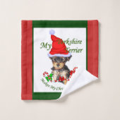 Yorkshire Terrier Christmas Badhandtuch Set (Waschlappen)