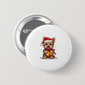 Yorkshire Terrier Christmas Bells Button (Vorne & Hinten)