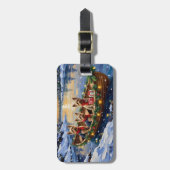 Yorkshire Terrier Christmas Boat Holiday Gepäckanhänger (Vorderseite vertikal)