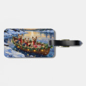 Yorkshire Terrier Christmas Boat Holiday Gepäckanhänger (Rückseite horizontal)