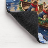Yorkshire Terrier Christmas Boat Holiday Mousepad (Ecke)