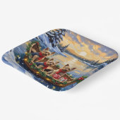 Yorkshire Terrier Christmas Boat Holiday Pappteller (Gewinkelt)