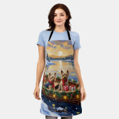 Yorkshire Terrier Christmas Boat Holiday Schürze (Getragen)