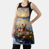 Yorkshire Terrier Christmas Boat Holiday Schürze (InSitu)