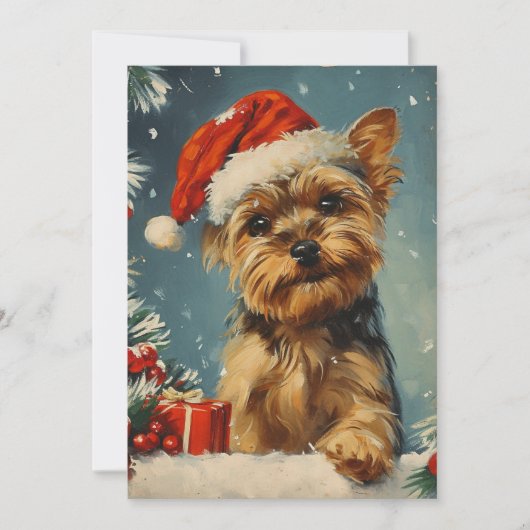 Yorkshire Terrier Christmas Feiertagskarte (Vorderseite)