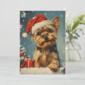 Yorkshire Terrier Christmas Feiertagskarte (Stehend Vorderseite)