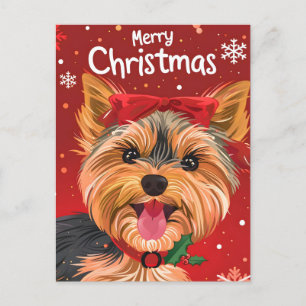 Yorkshire Terrier Christmas Feiertagspostkarte