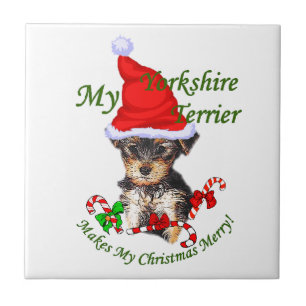 Yorkshire Terrier Christmas Fliese