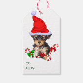 Yorkshire Terrier Christmas Geschenkanhänger (Vorderseite)