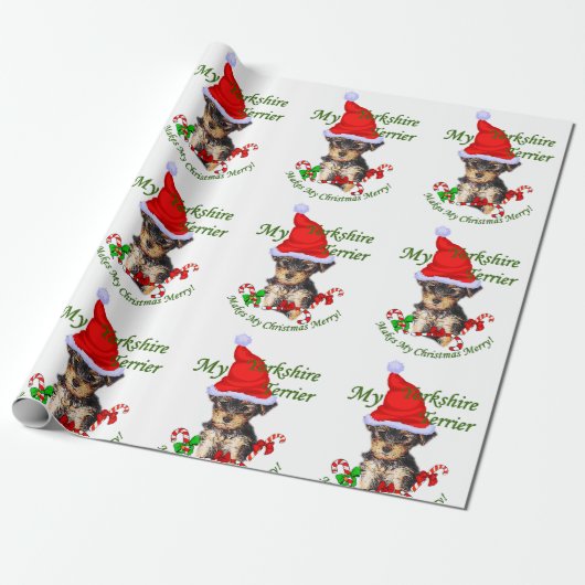 Yorkshire Terrier Christmas Geschenkpapier (Ungerollt)