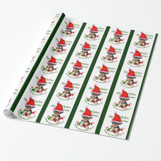 Yorkshire Terrier Christmas Geschenkpapier (Ungerollt)