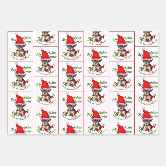 Yorkshire Terrier Christmas Geschenkpapier Set (Vorderseite 2)