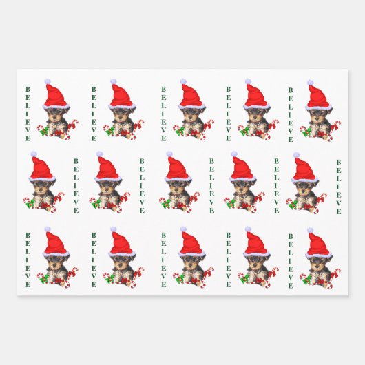 Yorkshire Terrier Christmas Geschenkpapier Set (Vorderseite)