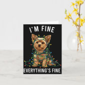 Yorkshire Terrier Christmas I'm Fine Everything Is Karte (Gelbe Blume)