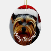 Yorkshire Terrier Christmas Keramik Ornament (Rechts)