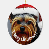 Yorkshire Terrier Christmas Keramik Ornament (Links)