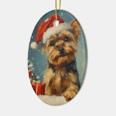Yorkshire Terrier Christmas Keramik Ornament (Links)