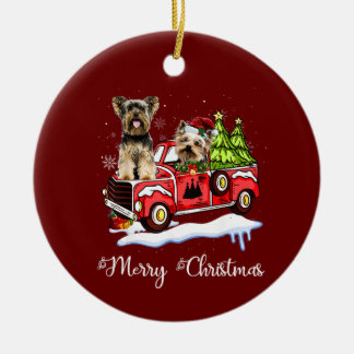 Yorkshire Terrier Christmas Keramik Ornament