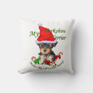 Yorkshire Terrier Christmas Kissen