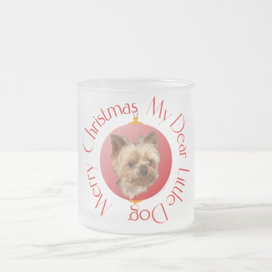 Yorkshire Terrier Christmas Mattglastasse (Mittel)