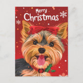 Yorkshire Terrier Christmas Postkarte (Vorderseite)