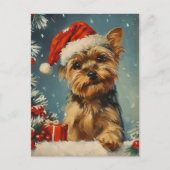 Yorkshire Terrier Christmas Postkarte (Vorderseite)