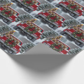 Yorkshire Terrier Christmas Red Truck Holiday Gift Geschenkpapier (Ecke)