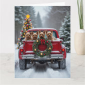 Yorkshire Terrier Christmas Red Truck Holiday Gift Karte (Vorderseite)