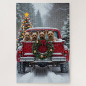 Yorkshire Terrier Christmas Red Truck Holiday Gift Puzzle (Vertikal)