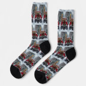 Yorkshire Terrier Christmas Red Truck Holiday Gift Socken (Linkes Detail)
