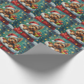 Yorkshire Terrier Christmas Santa Bag Adventure Geschenkpapier (Ecke)
