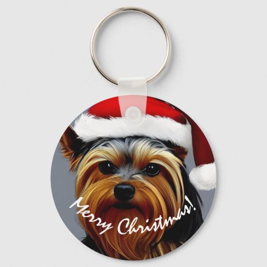 Yorkshire Terrier Christmas Schlüsselanhänger (Vorderseite)