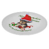 Yorkshire Terrier Christmas Schneidebrett (Ecke)