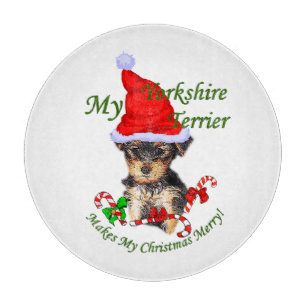 Yorkshire Terrier Christmas Schneidebrett